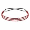 haarband-veter-kralen-rood Haarband Kralen - Veter - Imitatieleer - Zilver Rood