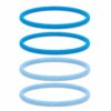 haarbanden-nylon-sport-blauw-blauw-set Haarband Sport 1cm - Endless Elastiek - Nylon - Blauw - Set van 4