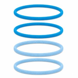 haarbanden-nylon-sport-blauw-blauw-set Haarband Sport 1cm - Endless Elastiek - Nylon - Blauw - Set van 4