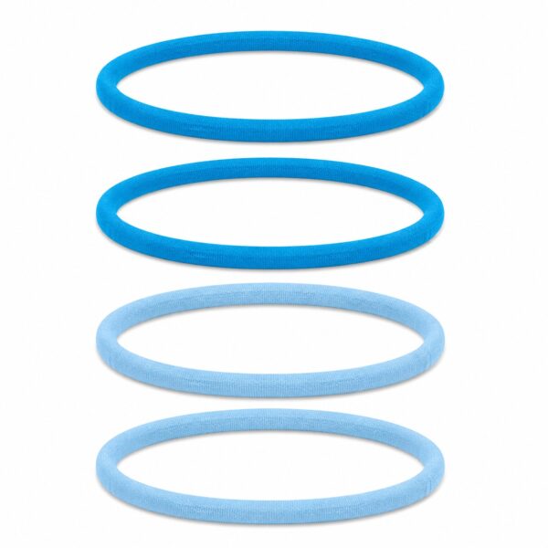 haarbanden-nylon-sport-blauw-blauw-set Haarband Sport 1cm - Endless Elastiek - Nylon - Blauw - Set van 4