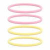 haarbanden-nylon-sport-geel-roze-set Haarband Sport 1cm - Endless Elastiek - Nylon - Roze Geel - Set van 4