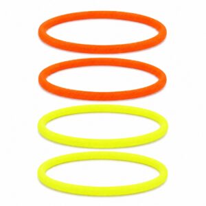Haarband Sport 1cm - Endless Elastiek - Nylon - Geel Oranje - Set van 4