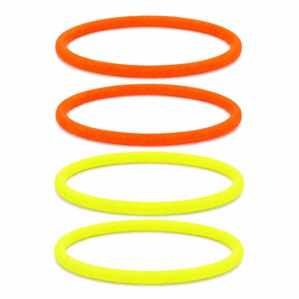 Haarband Sport 1cm - Endless Elastiek - Nylon - Geel Oranje - Set van 4