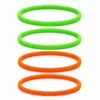 haarbanden-nylon-sport-oranje-groen-set Haarband Sport 1cm - Endless Elastiek - Nylon - Groen Oranje - Set van 4