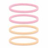 haarbanden-nylon-sport-oranje-roze-set Haarband Sport 1cm - Endless Elastiek - Nylon - Roze Oranje - Set van 4