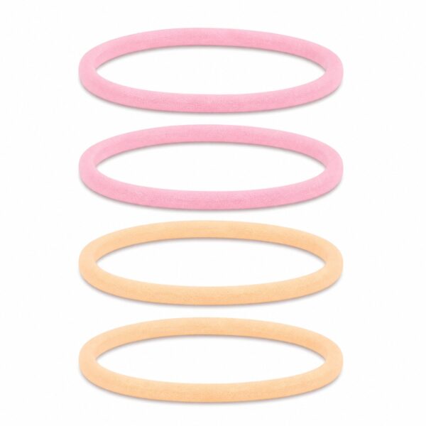 haarbanden-nylon-sport-oranje-roze-set Haarband Sport 1cm - Endless Elastiek - Nylon - Roze Oranje - Set van 4