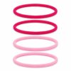 haarbanden-nylon-sport-roze-roze-set Haarband Sport 1cm - Endless Elastiek - Nylon - Roze - Set van 4