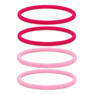 haarbanden-nylon-sport-roze-roze-set Haarband Sport 1cm - Endless Elastiek - Nylon - Roze - Set van 4