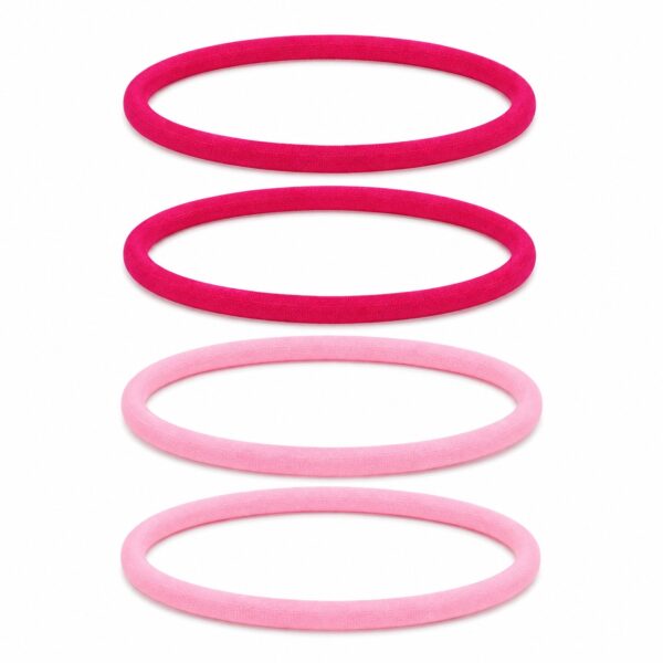 haarbanden-nylon-sport-roze-roze-set Haarband Sport 1cm - Endless Elastiek - Nylon - Roze - Set van 4