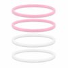 haarbanden-nylon-sport-wit-roze-set Haarband Sport 1cm - Endless Elastiek - Nylon - Roze Wit - Set van 4