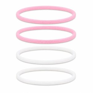 Haarband Sport 1cm - Endless Elastiek - Nylon - Roze Wit - Set van 4