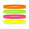 haarbanden-set-neon-kleuren Haarband Sport 2cm - Elastiek - Neon - Geel Groen Roze Oranje - Set van 4