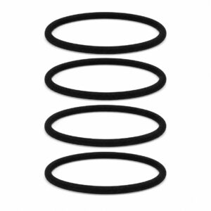 Haarband Sport 1cm - Endless Elastiek - Nylon - Zwart - Set van 4