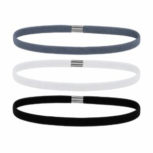haarbanden-sport-zwart-wit-grijs-1cm Haarband Sport 1cm - Elastiek Smal - Zwart Wit Grijs - Set van 3
