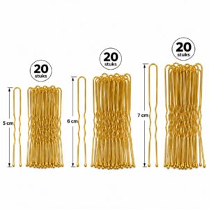 haardotspelden-5cm-6cm-7cm-goud-60stuks-van-Haarsoires Haardotspelden 5cm 6cm 7cm - Metalen Haarpinnen - Goud - 60 Stuks