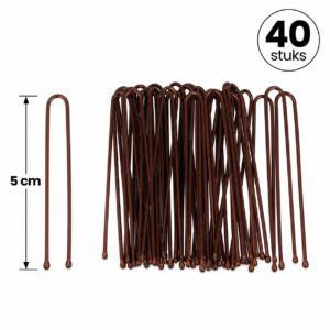 haardotspelden-recht-5cm-bruin-40stuks-van-Haarsoires Haardotspelden 5cm - Recht - Metalen Haarpinnen - Bruin - 40 Stuks