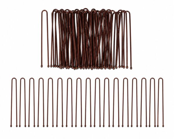 haardotspelden-recht-5cm-bruin Styling Tool - Haardotspelden 5cm - Recht - Metalen Haarpinnen - Bruin - Set van 40