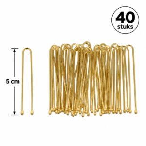 Haardotspelden 5cm - Recht - Metalen Haarpinnen - Goud - 40 Stuks