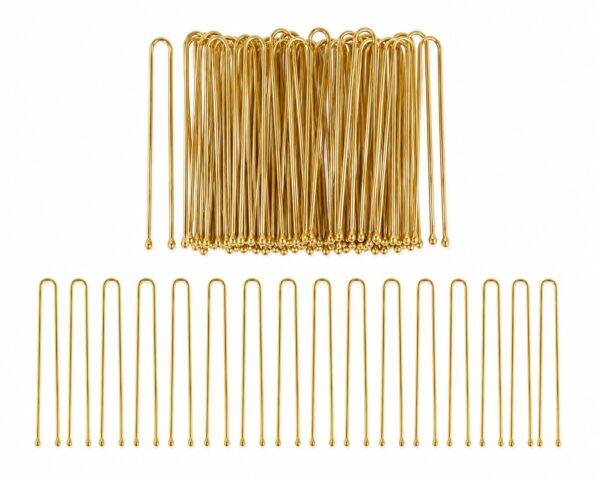 haardotspelden-recht-5cm-goud Styling Tool - Haardotspelden 5cm - Recht - Metalen Haarpinnen - Goud - Set van 40