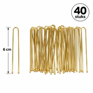 Haardotspelden 6cm - Recht - Metalen Haarpinnen - Goud - 40 Stuks