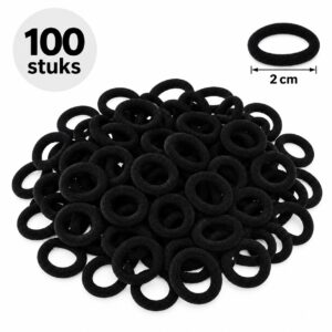 haarelastiekjes-mini-2cm-zwart-100stuks-van-Haarsoires Haarelastiekjes Mini 2cm - Endless - Nylon - Zwart - 100 Stuks