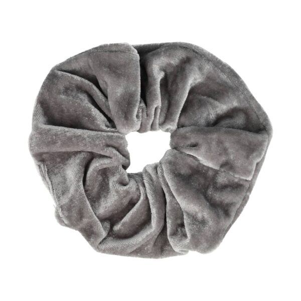 scrunchie-velvet_5 Haarelastiek Scrunchie – Basic – Velvet Stof – Lichtgrijs