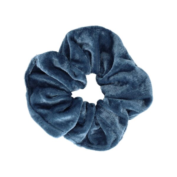 Haarelastiek Scrunchie – Basic – Velvet Stof – Jeans Blauw