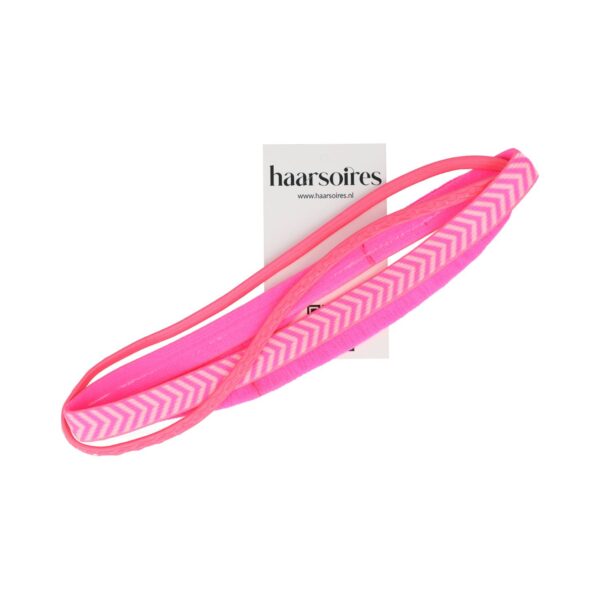 setje haarbanden sport elastiek_3 Haarband Sport 1cm – Elastiek - Anti-slip – Roze - Set van 3