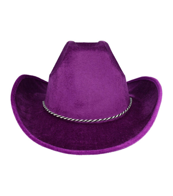 50558_1 Cowboyhoed - Western Hoed - Velvet - Paars