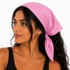 bandana-zakdoek-effen-lichtroze-model Bandana Zakdoek 55x55cm – Effen – Lichtroze