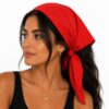 bandana-zakdoek-effen-rood-model Bandana Zakdoek 55x55cm – Effen – Rood