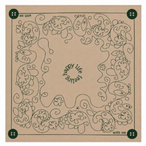 bandana-zakdoek-fantasieprint-beige-groen Bandana Zakdoek 55x55cm – Fantasieprint – Beige Groen