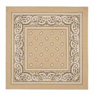 bandana-zakdoek-paisleyprint-beige Bandana Zakdoek 55x55cm – Paisleyprint – Beige