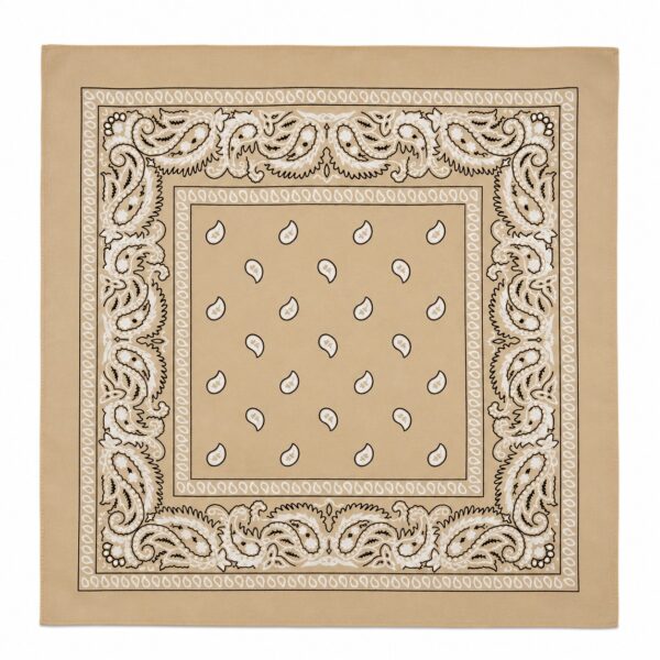 bandana-zakdoek-paisleyprint-beige Bandana Zakdoek 55x55cm – Paisleyprint – Beige