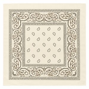 bandana-zakdoek-paisleyprint-creme-van-Haarsoires Bandana Zakdoek 55x55cm – Paisleyprint – Creme