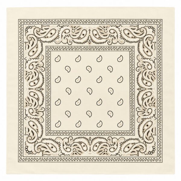 bandana-zakdoek-paisleyprint-creme-van-Haarsoires Bandana Zakdoek 55x55cm – Paisleyprint – Creme