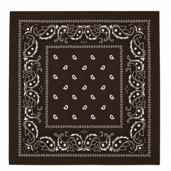 Bandana Zakdoek 55x55cm – Paisleyprint – Donkerbruin