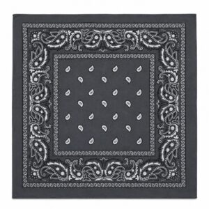 bandana-zakdoek-paisleyprint-donkergrijs Bandana Zakdoek 55x55cm – Paisleyprint – Donkergrijs