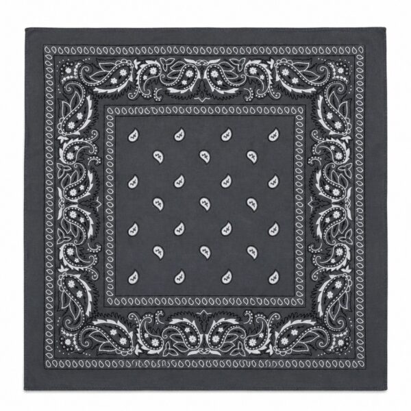 bandana-zakdoek-paisleyprint-donkergrijs Bandana Zakdoek 55x55cm – Paisleyprint – Donkergrijs