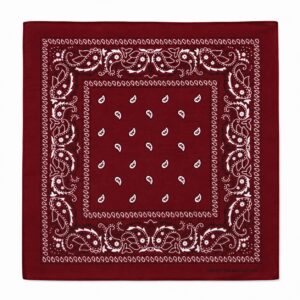 Bandana Zakdoek 55x55cm – Paisleyprint – Donkerrood