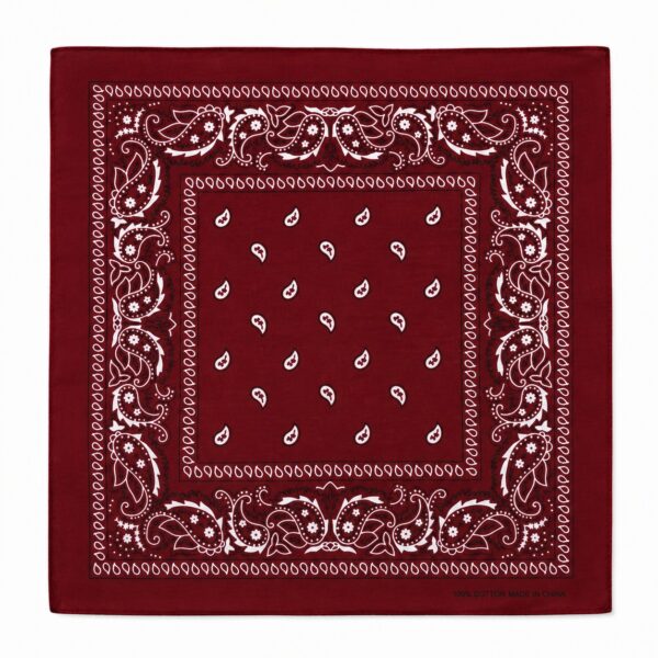 bandana-zakdoek-paisleyprint-donkerrood Bandana Zakdoek 55x55cm – Paisleyprint – Donkerrood
