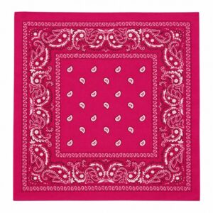 bandana-zakdoek-paisleyprint-fuchsia-roze Bandana Zakdoek 55x55cm – Paisleyprint – Fuchsia Roze