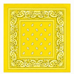 bandana-zakdoek-paisleyprint-geel Bandana Zakdoek 55x55cm – Paisleyprint – Geel