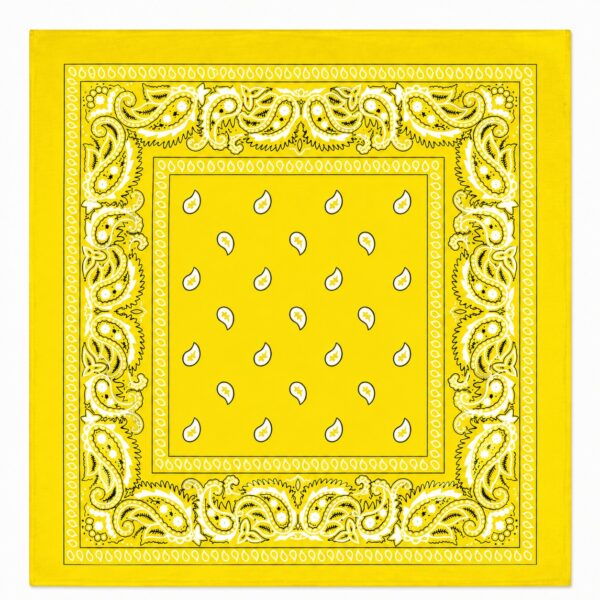 Bandana Zakdoek 55x55cm – Paisleyprint – Geel
