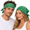 bandana-zakdoek-paisleyprint-groen-op-model-van-Haarsoires Haarband Bandana Zakdoek 55cm – Paisley Print – Groen