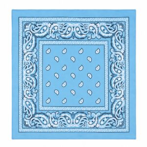Bandana Zakdoek 55x55cm – Paisleyprint – Lichtblauw