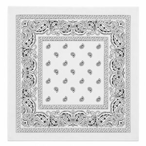 Bandana Zakdoek 55x55cm – Paisleyprint – Wit