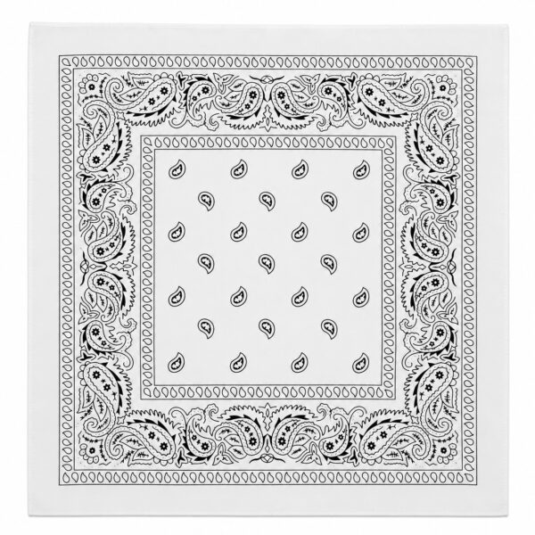 bandana-zakdoek-paisleyprint-wit Bandana Zakdoek 55x55cm – Paisleyprint – Wit