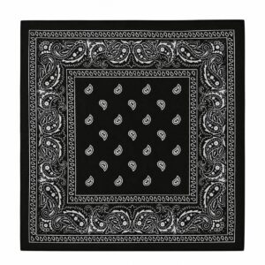Bandana Zakdoek 55x55cm – Paisleyprint – Zwart