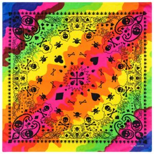 Bandana Zakdoek 55x55cm – Regenboog Paisleyprint – Multicolor
